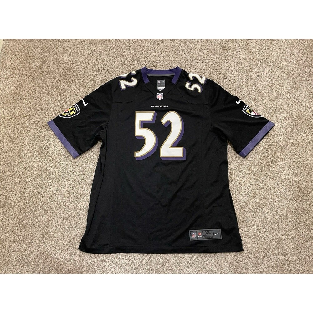 Ray Lewis #52 Baltimore Ravens NFL Football Nike Black Jersey Size 48 / XL